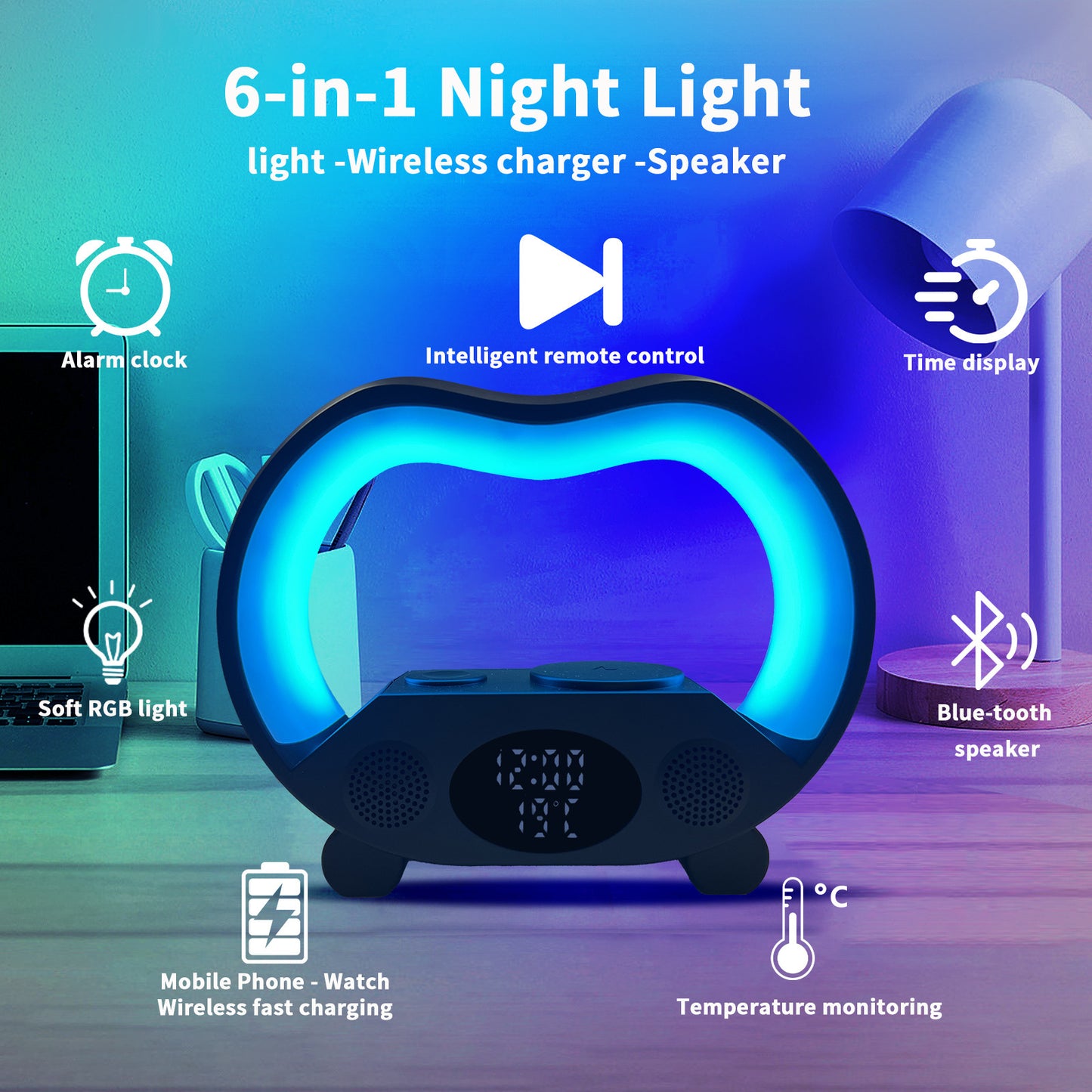 Smart Remote Control Bluetooth LED Table Lamp