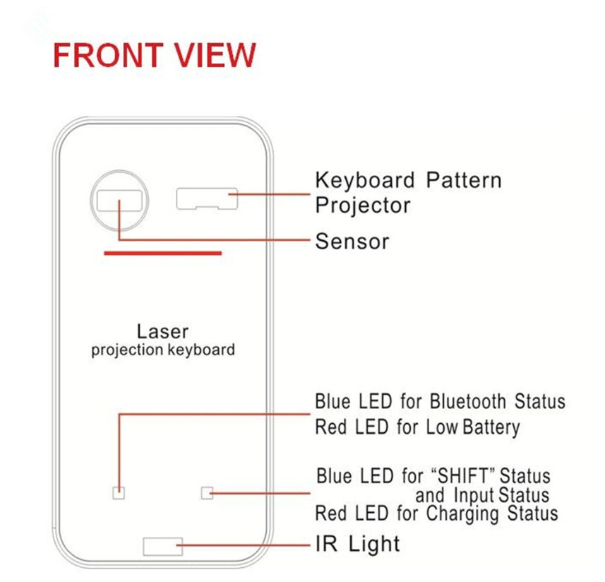 Laser Keyboard Bluetooth Wireless Projector