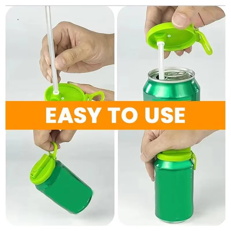 Soda Can Lid Reusable Straw Cola Cans Cup