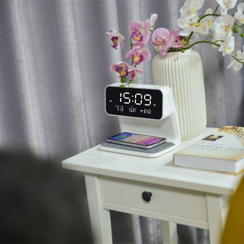 Bedside Lamp Wireless Charging LCD Screen Wireless Phone Charger