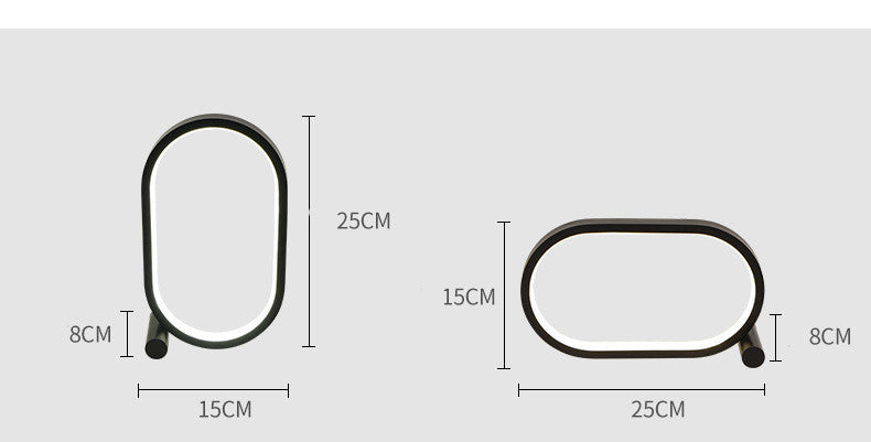 USB Plug-In Lamp Oval Acrylic Lamp Touch Control