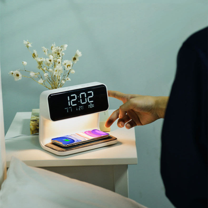 Bedside Lamp Wireless Charging LCD Screen Wireless Phone Charger